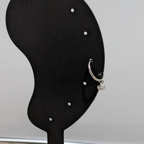 Pearl Charm Hoops - Picture 3 of 3